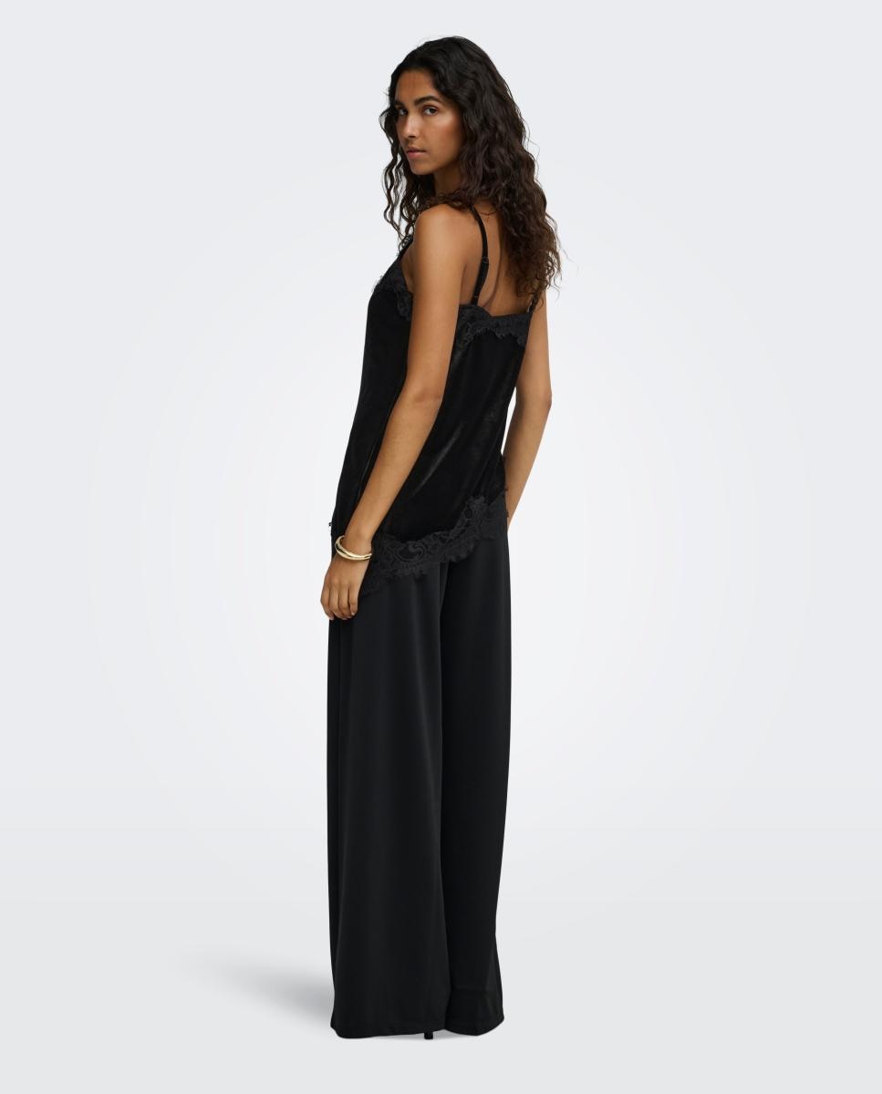 Top de mujer sin mangas con escote pico - jdy - Negro Negro-2