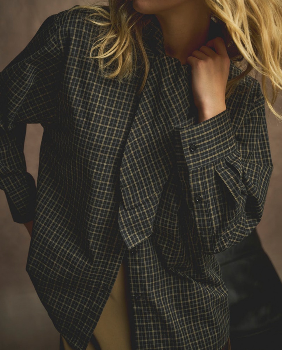 Camisa 100% algodón de mujer con cuello camisero - jdy - Negro Negro-1