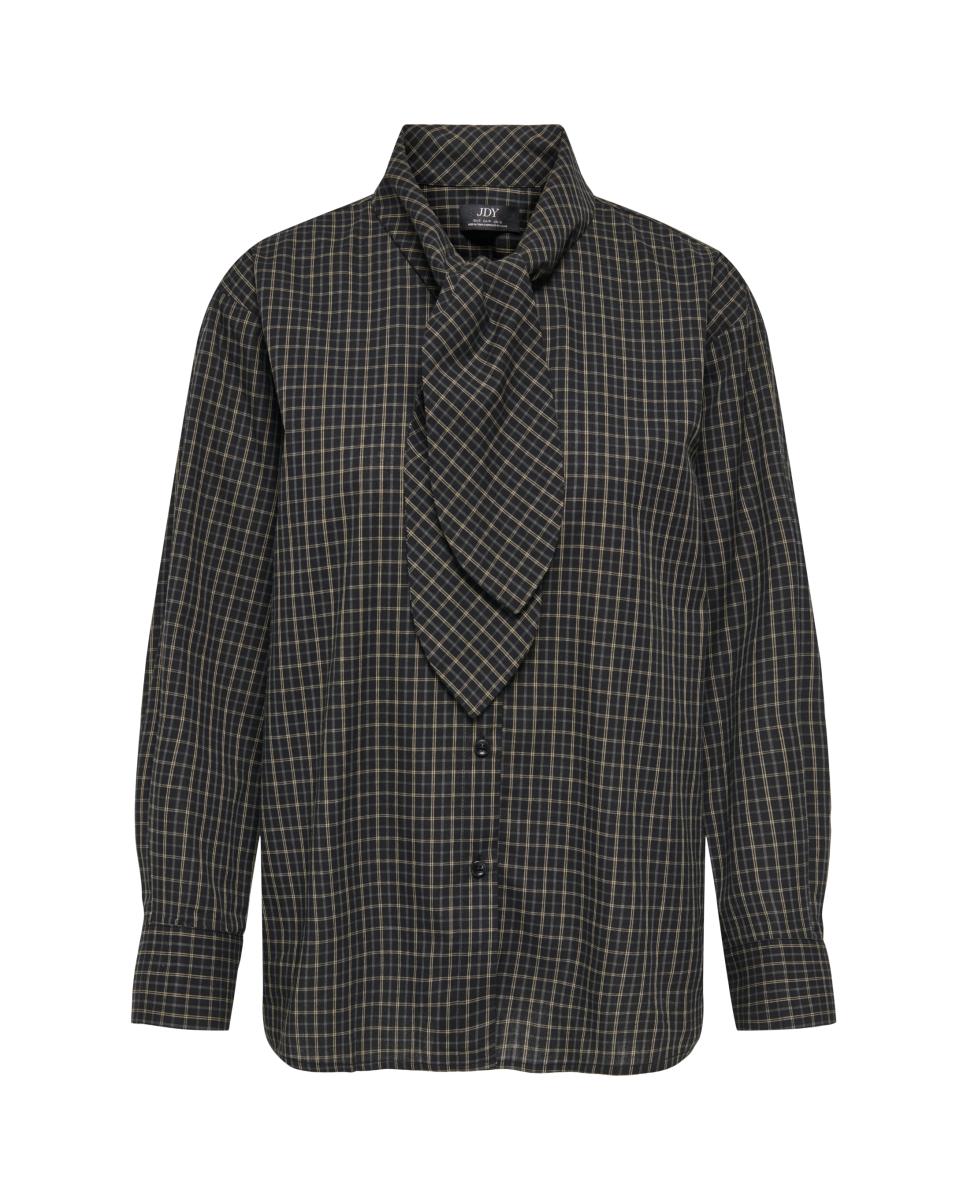 Camisa 100% algodón de mujer con cuello camisero - jdy - Negro Negro-4