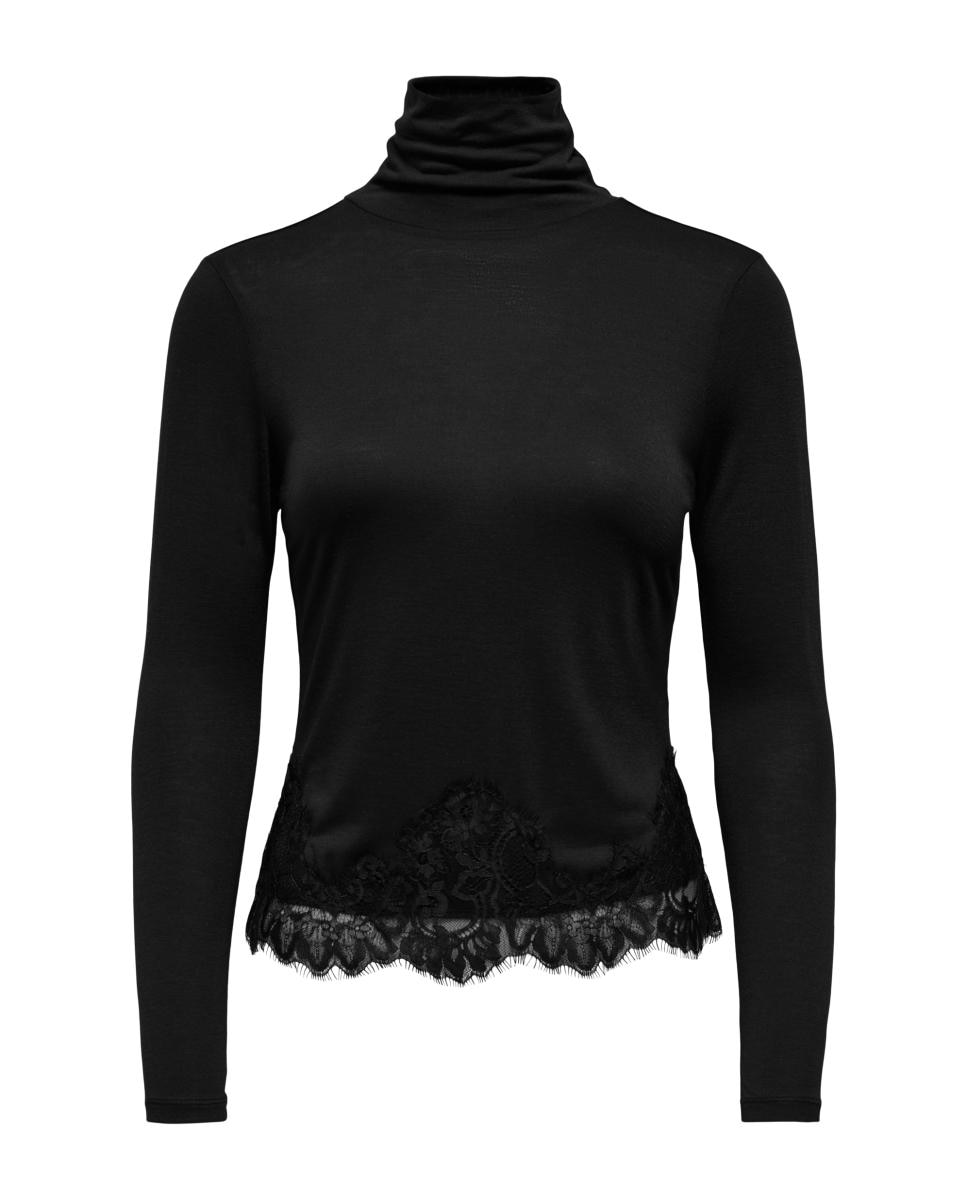 Imagen 1 de Top de mujer con cuello alto y manga larga - jdy - Negro Negro