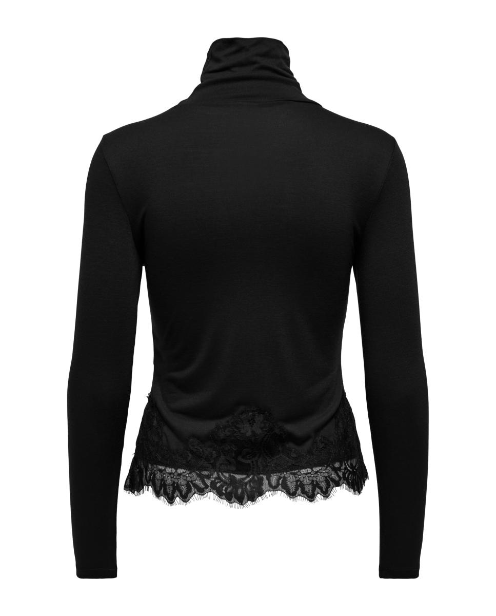 Imagen 2 de Top de mujer con cuello alto y manga larga - jdy - Negro Negro
