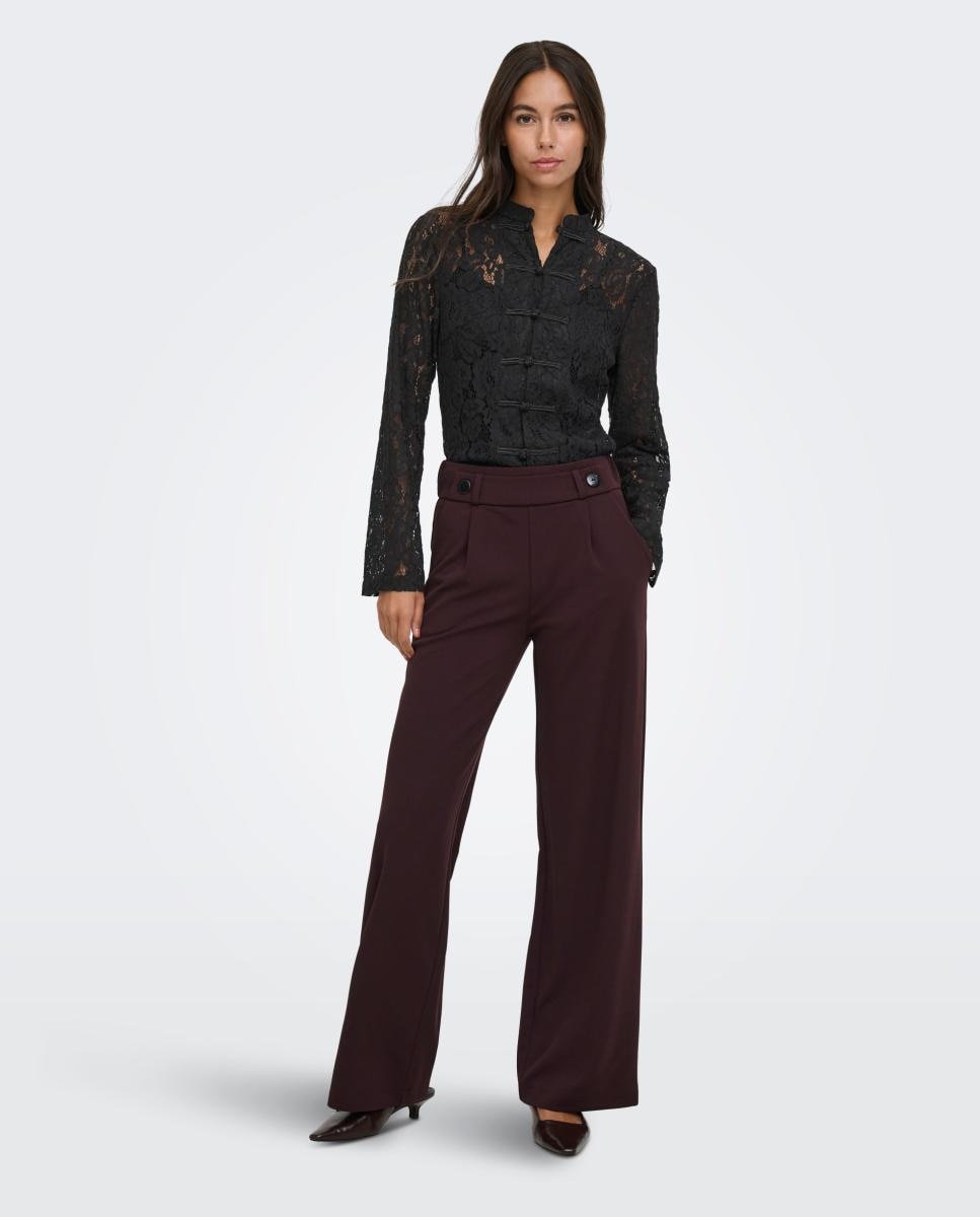 Camisa de mujer con cuello mao y manga larga - jdy - Negro Negro-8