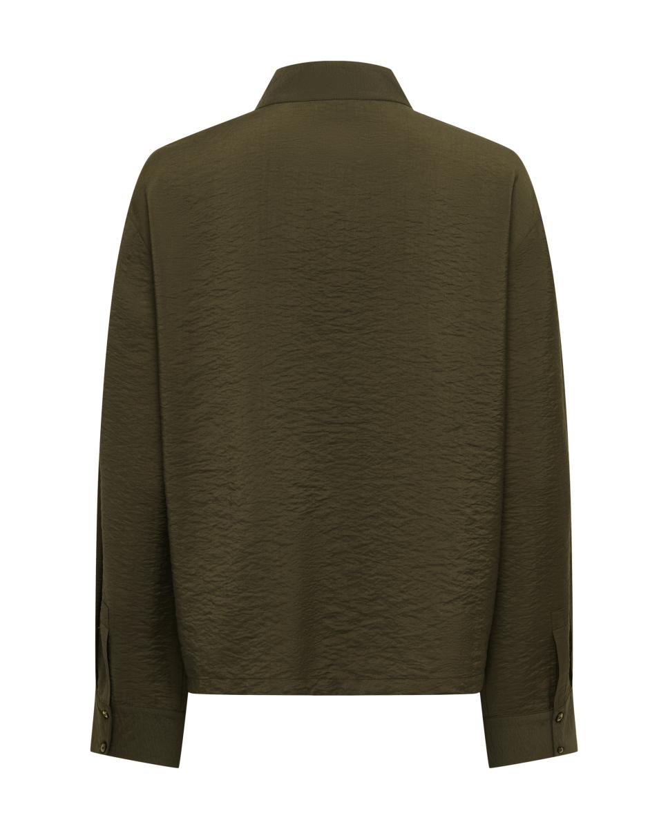Camisa de mujer con cuello mao y manga larga - jdy - Marrón oscuro Marrón oscuro-2