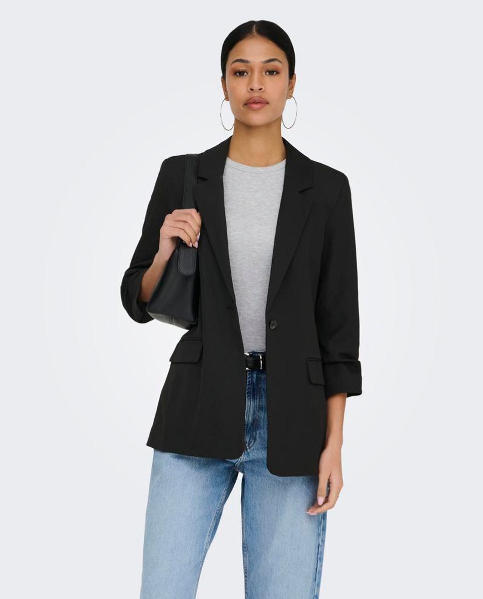 Imagen 0 de Blazer de mujer con solapa y cierre de botones Negro