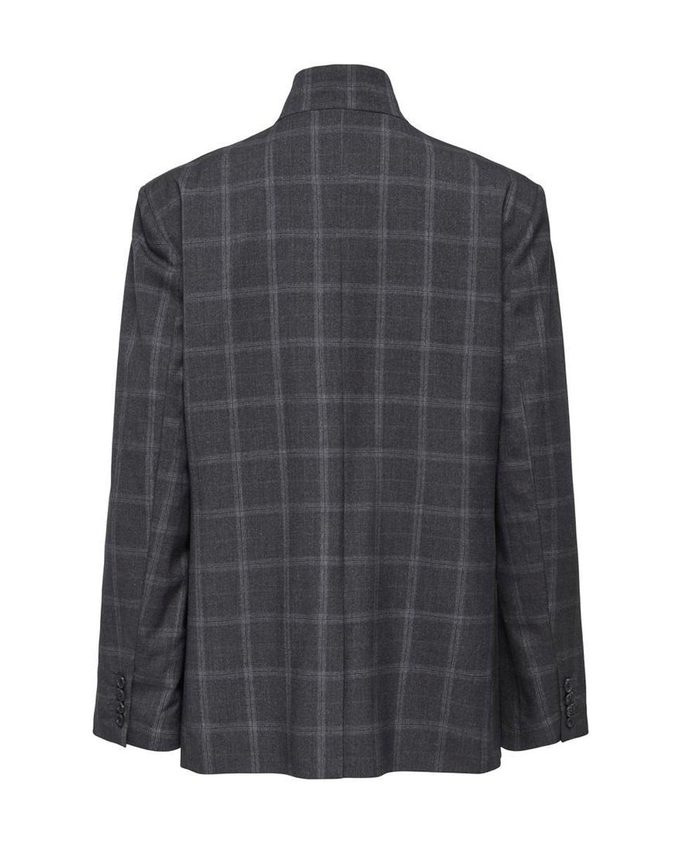 Chaqueta de mujer con cuello alto y cierre de botones - jdy - Gris oscuro Gris oscuro-4