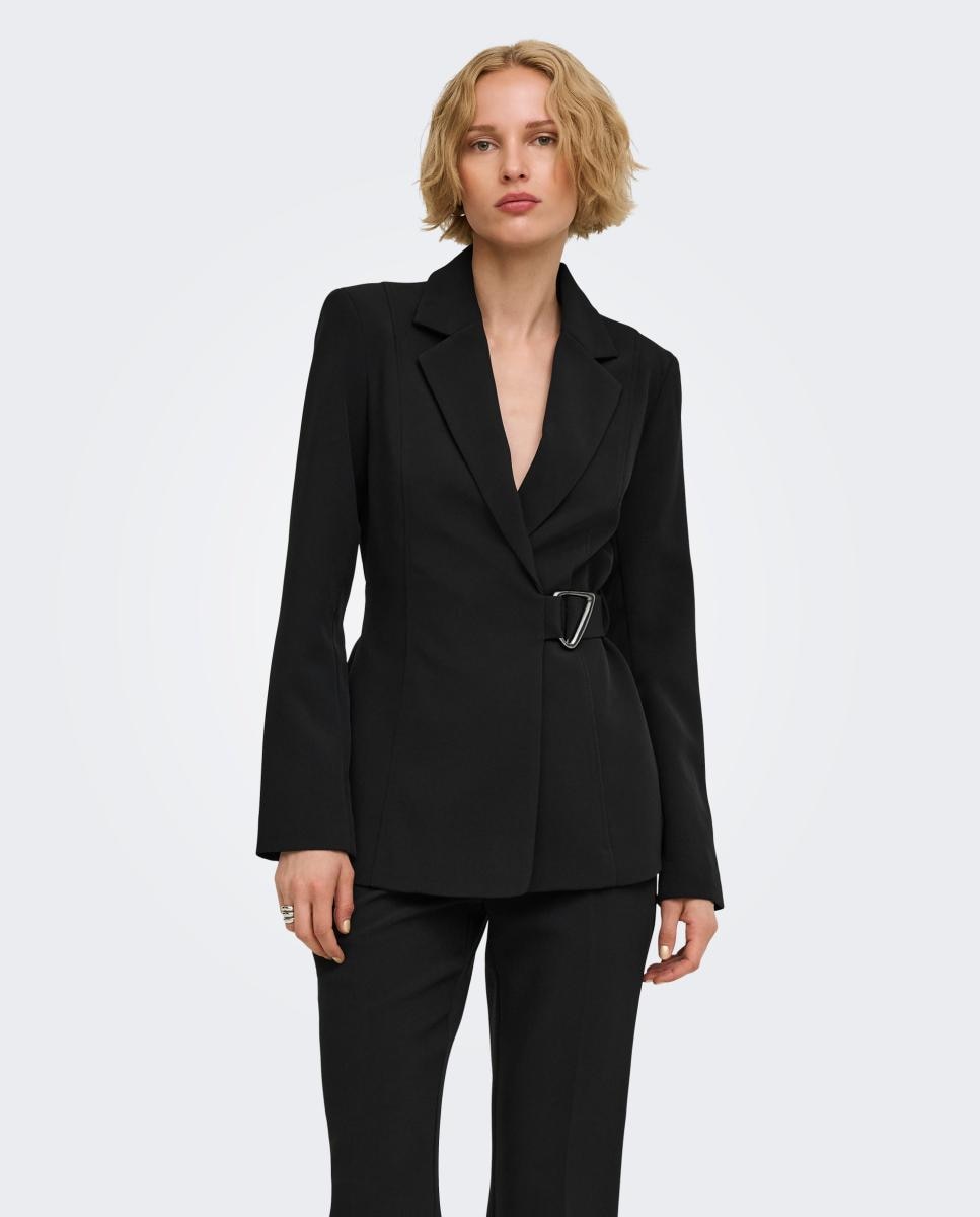 Imagen 1 de Blazer de mujer con solapa y cierre de gancho - jdy - Negro Negro