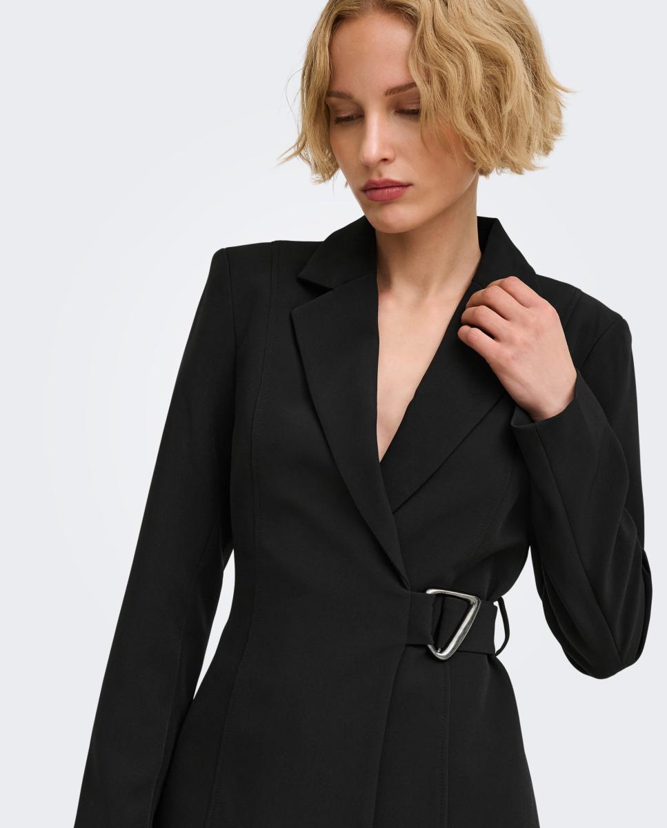 Imagen 3 de Blazer de mujer con solapa y cierre de gancho - jdy - Negro Negro
