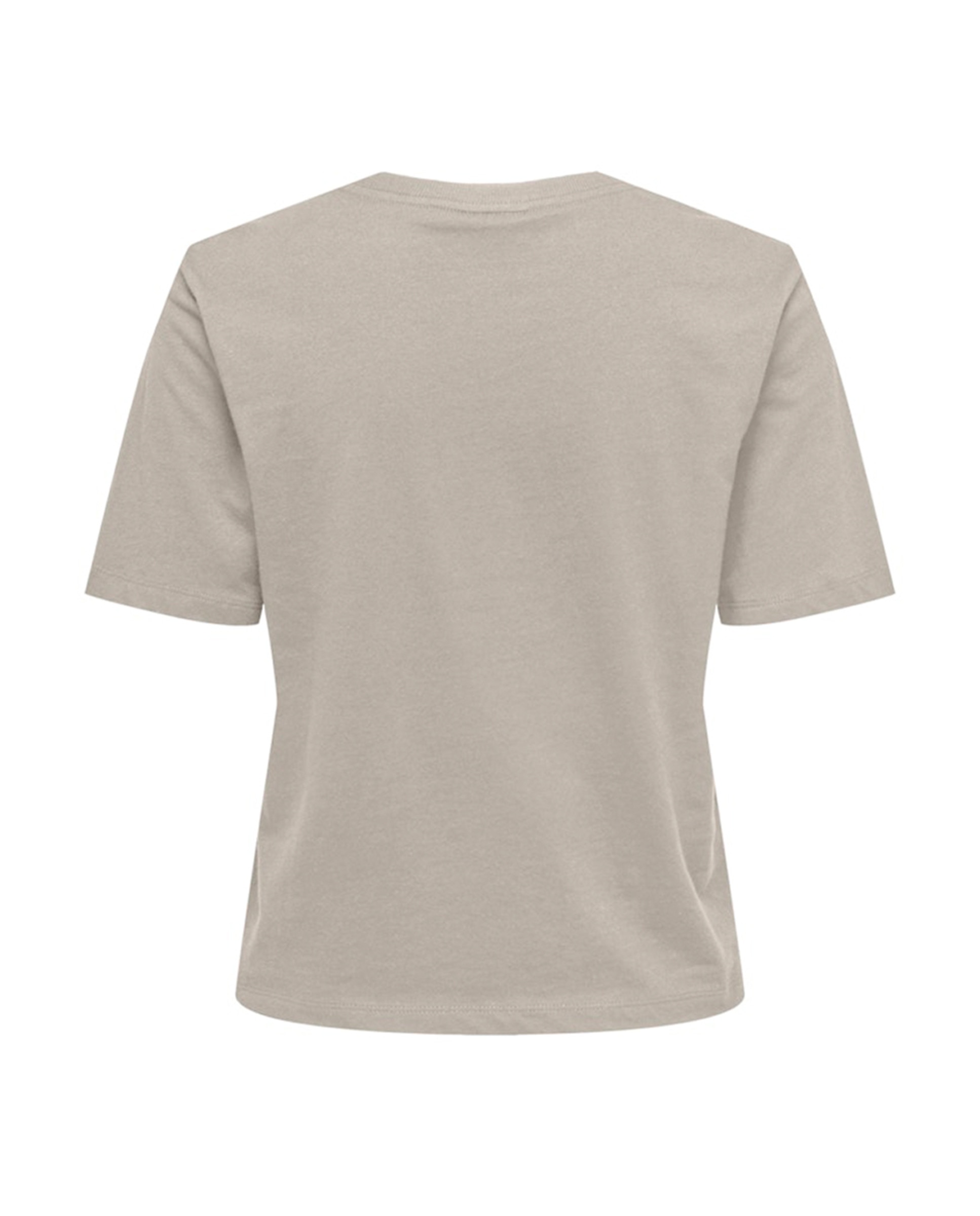 T-shirt de mulher com manga curta e decote redondo Bege-2