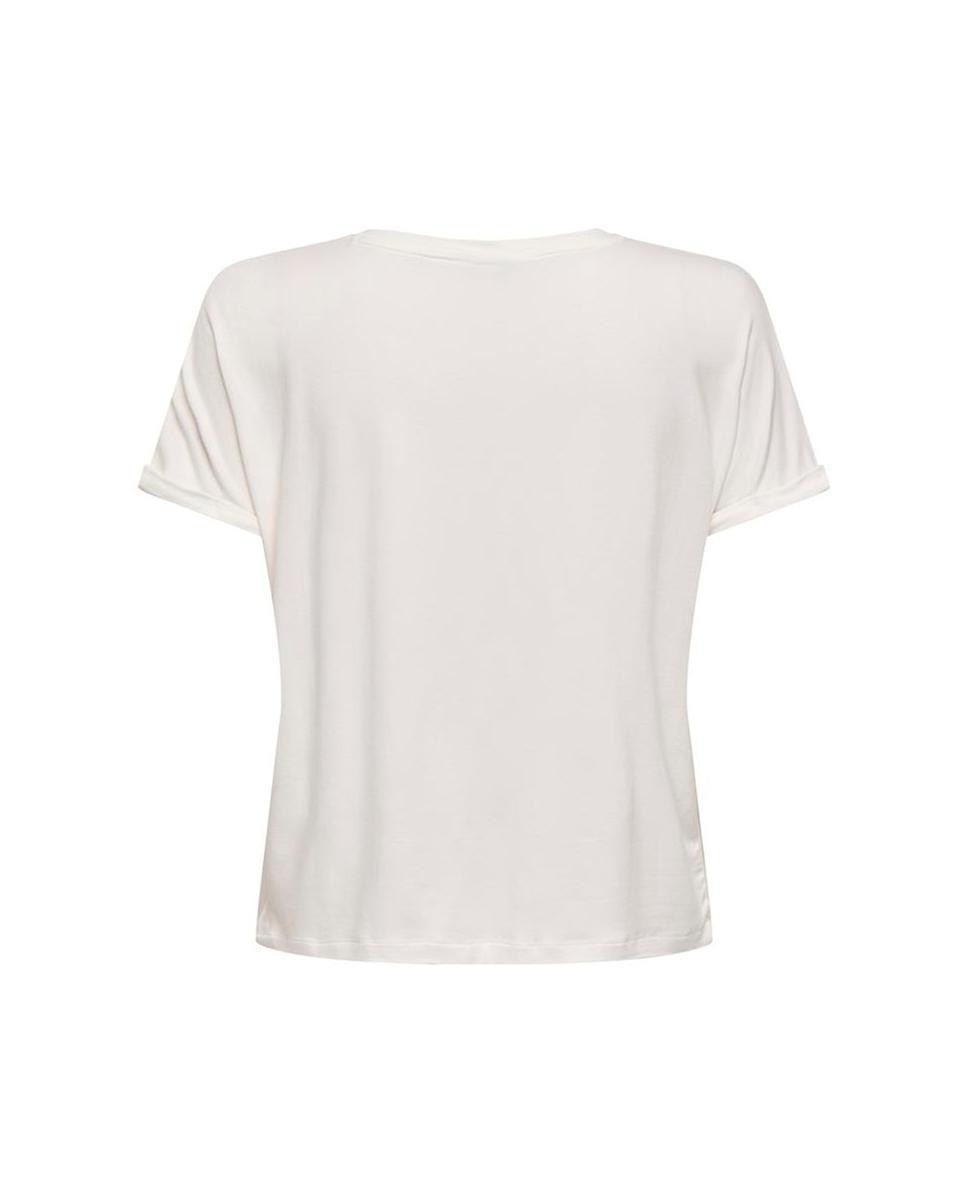 Camiseta de mujer de manga corta con cuello pico - jdy - Blanco Blanco-6