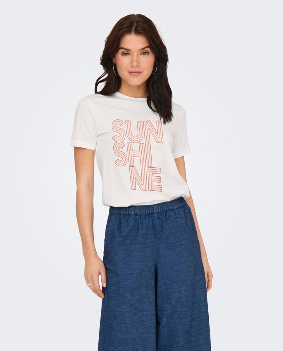 Blusa de senhora estampada de manga curta Lã-1