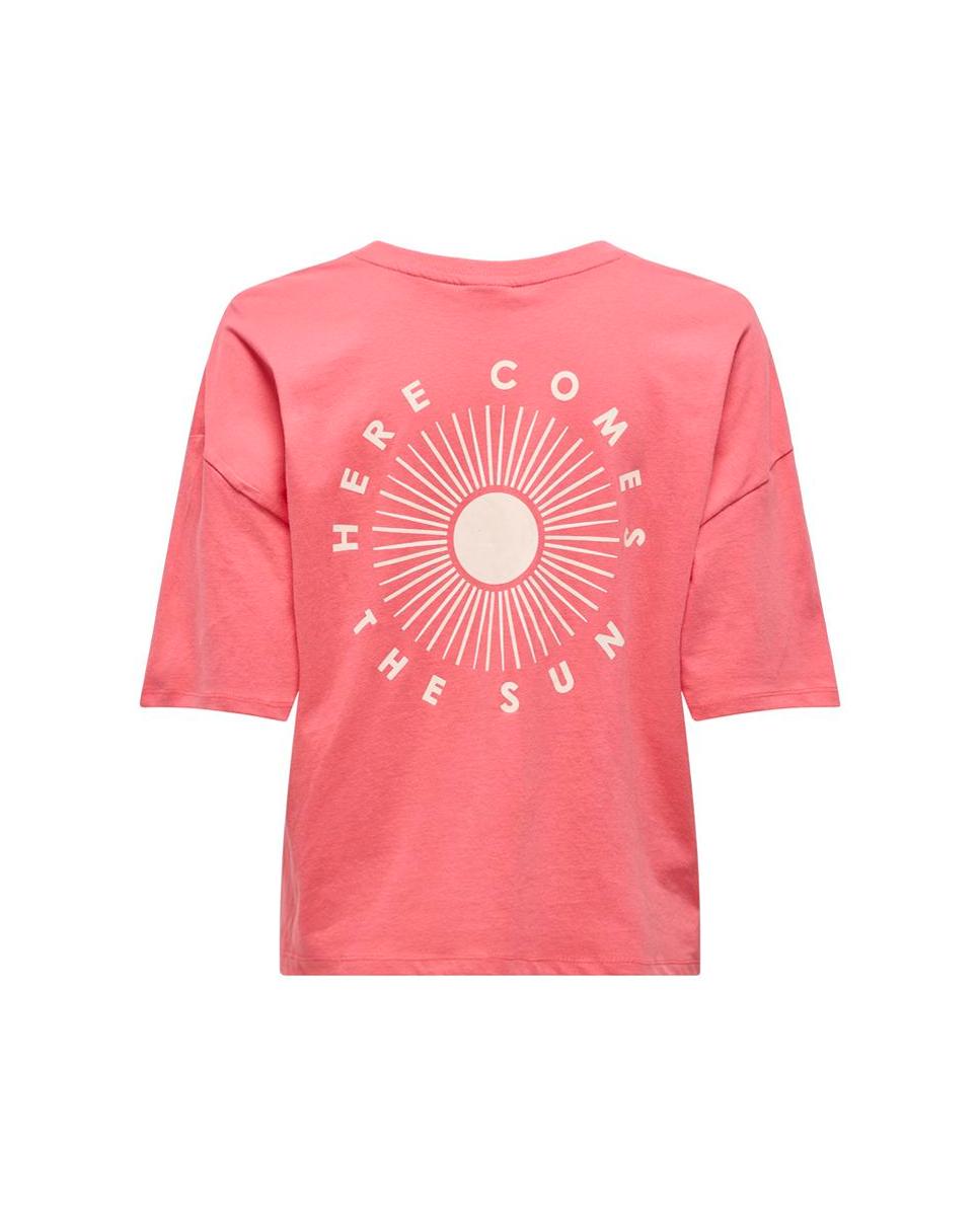 T-shirt com Desenho Traseiro Coral-2