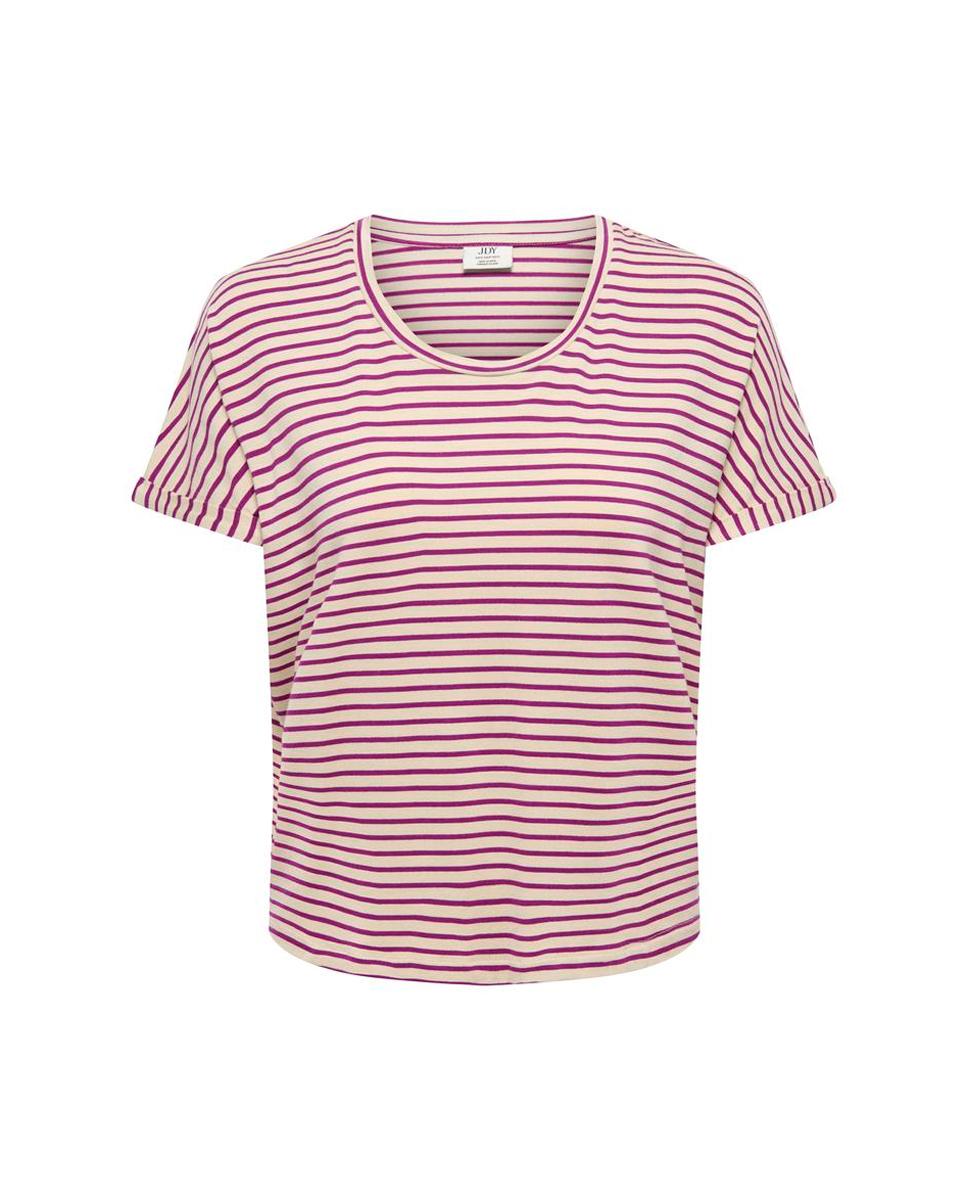 Imagem 0 de T-shirt às Riscas com Manga curta e Decote Redondo