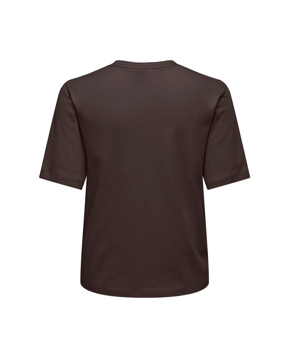 Camiseta de mujer de manga corta y cuello redondo - jdy - Marrón oscuro Marrón oscuro-2