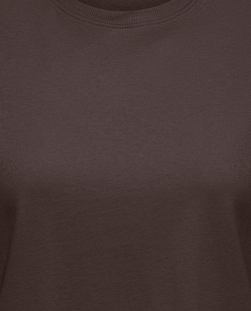 Camiseta de mujer de manga corta y cuello redondo - jdy - Marrón oscuro Marrón oscuro-3