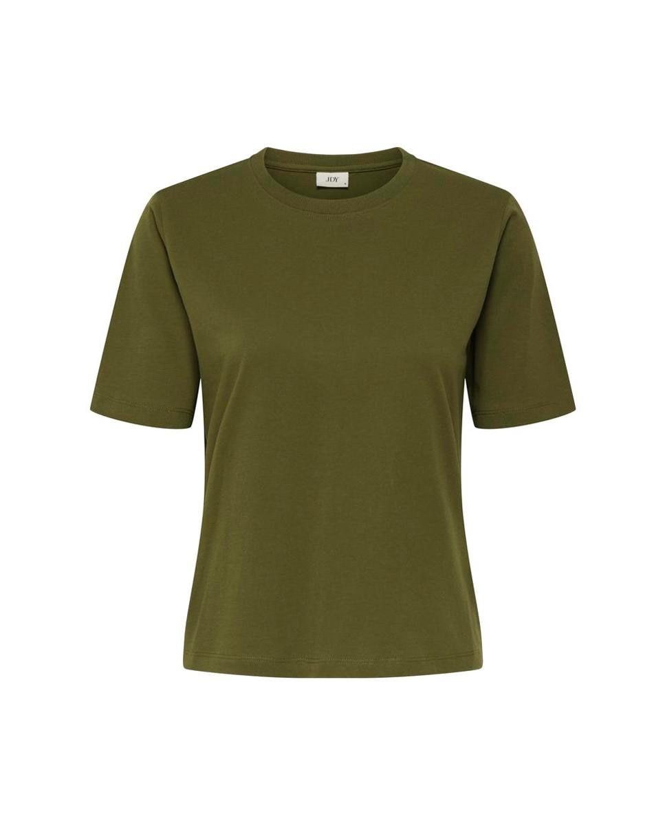 Camiseta de mujer de manga corta y cuello redondo - jdy - Verde pardo Verde pardo-1
