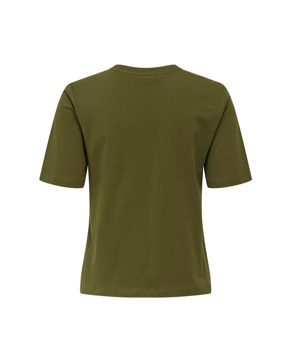 Camiseta de mujer de manga corta y cuello redondo - jdy - Verde pardo Verde pardo-2