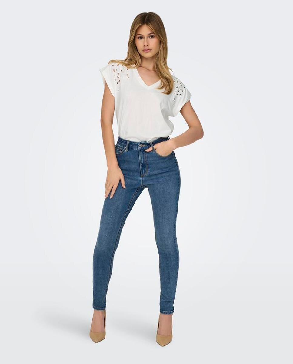 T-shirt com Detalhe Bordado Branco-2