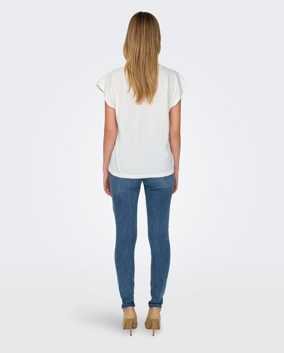 T-shirt com Detalhe Bordado Branco-3