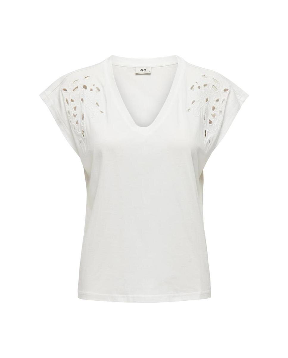 T-shirt com Detalhe Bordado Branco-6