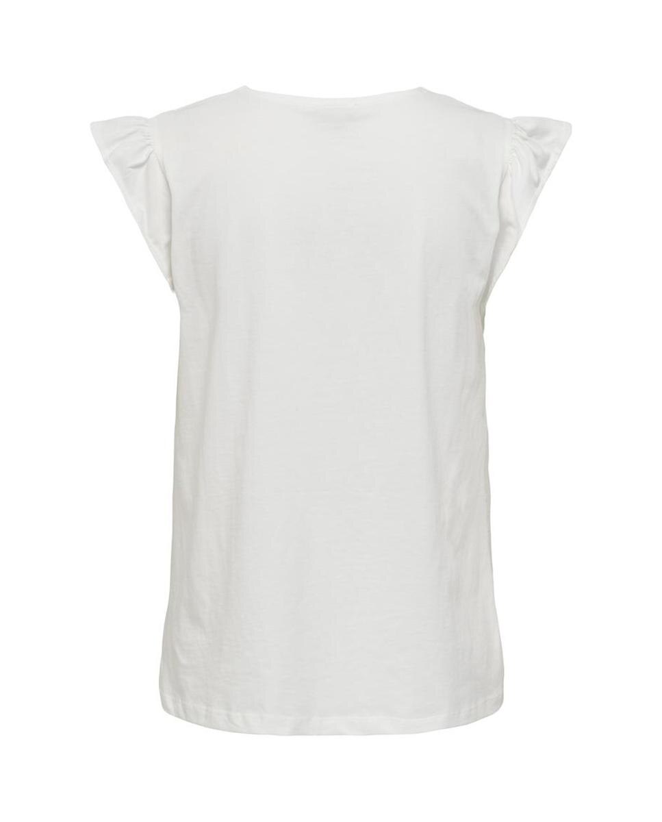 T-shirt de Manga Curta com Detalhes Bordados Branco-8
