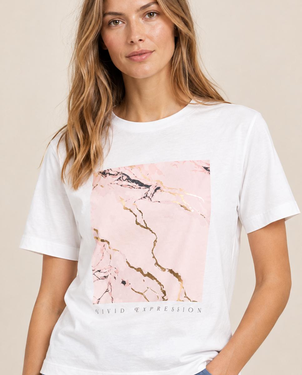 Camiseta de mujer de manga corta - jdy - Blanco hielo Blanco hielo-1