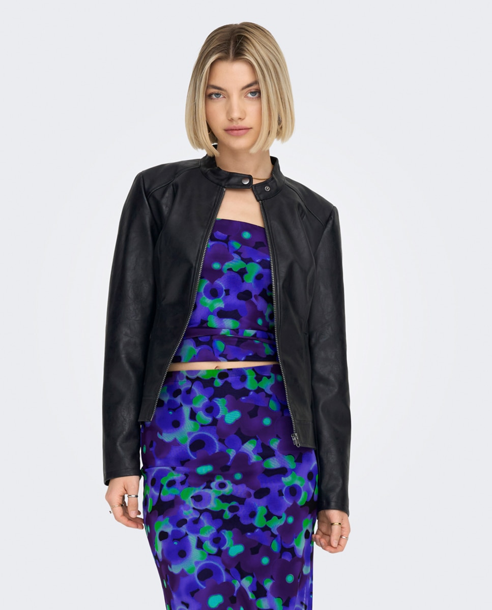 Imagem 0 de Blusão Estilo Biker com Fecho de Correr