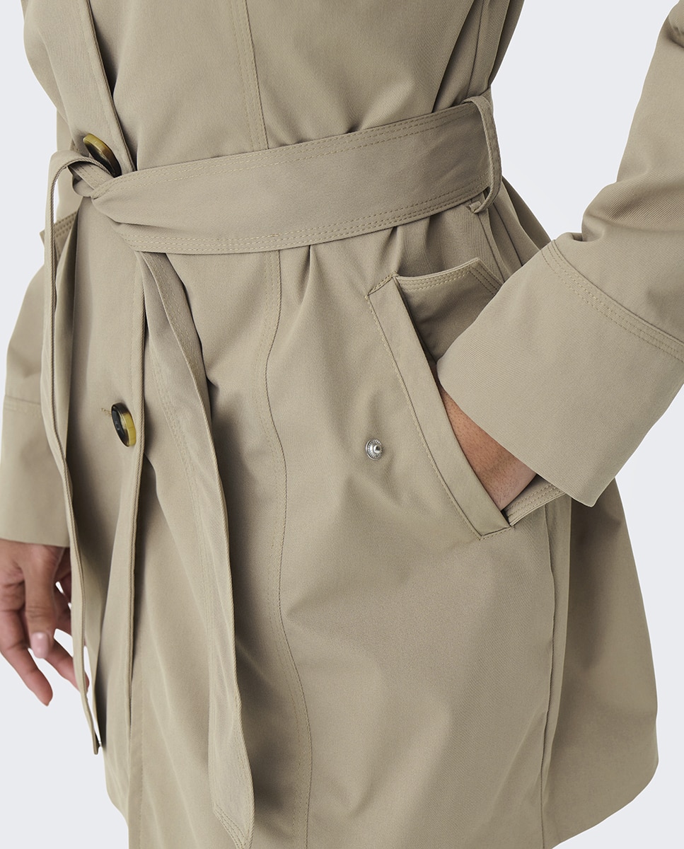 Gabardine com Cinto Bege-3