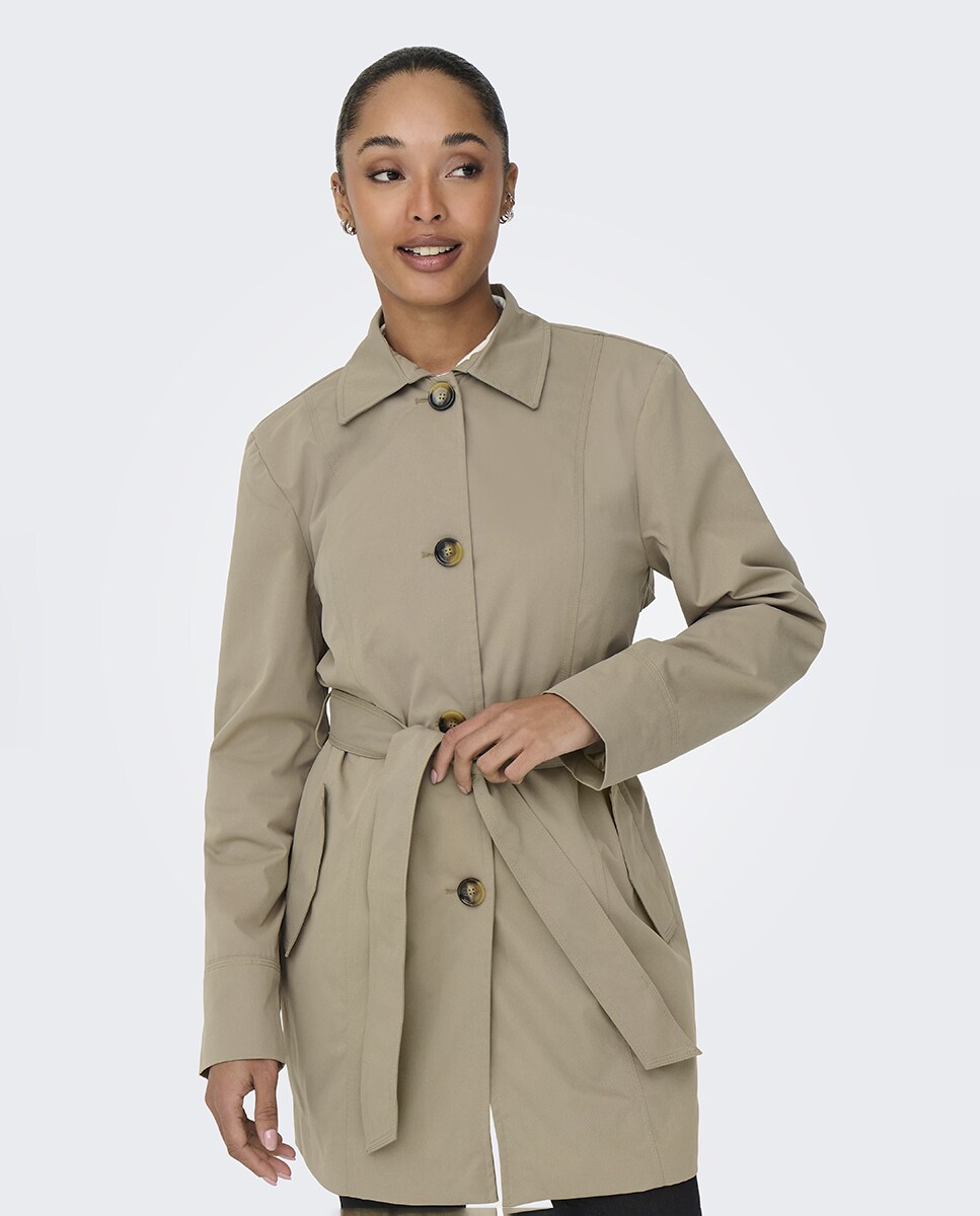 Gabardine com Cinto Bege-4