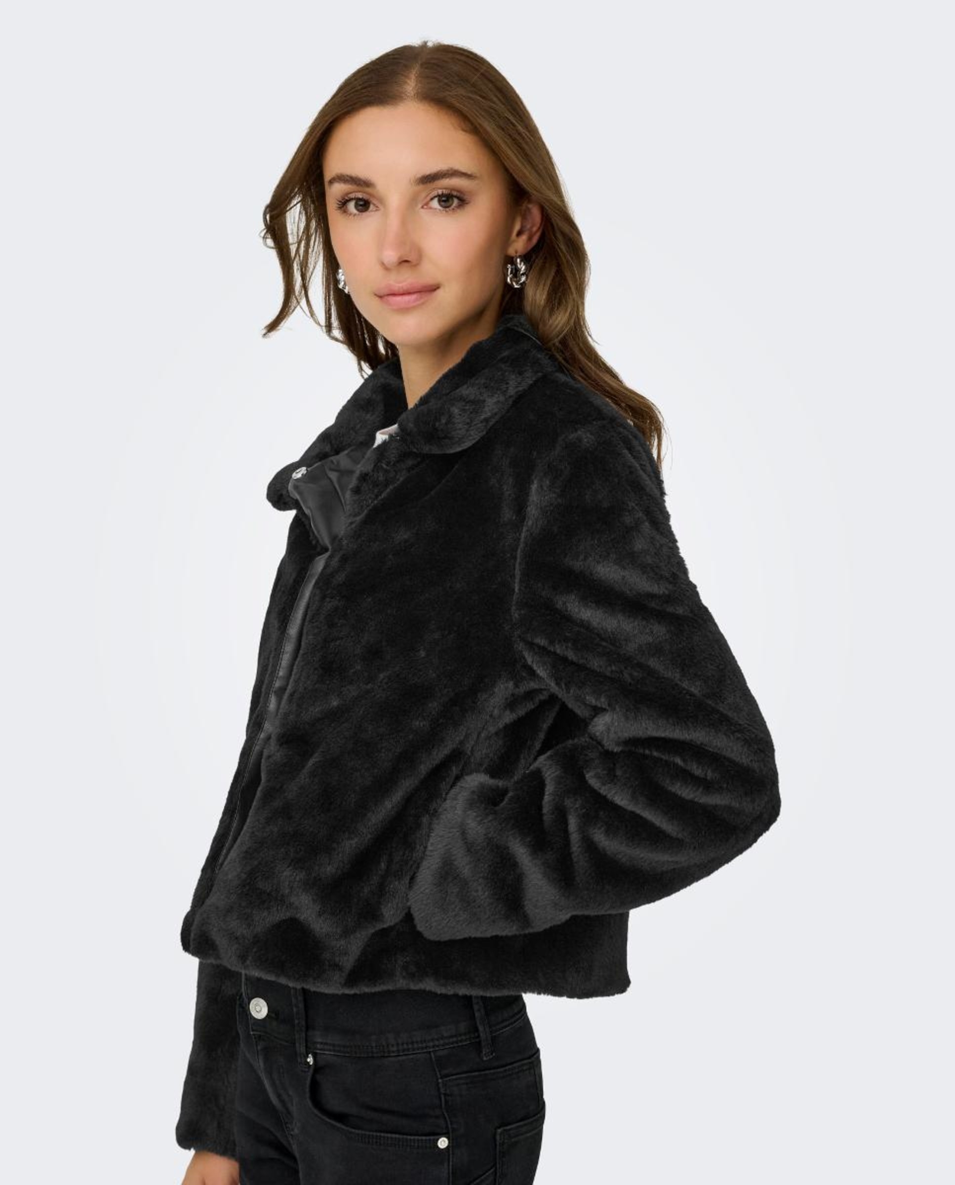 Chaqueta de mujer con cuello camisero - jdy - Negro Negro-2