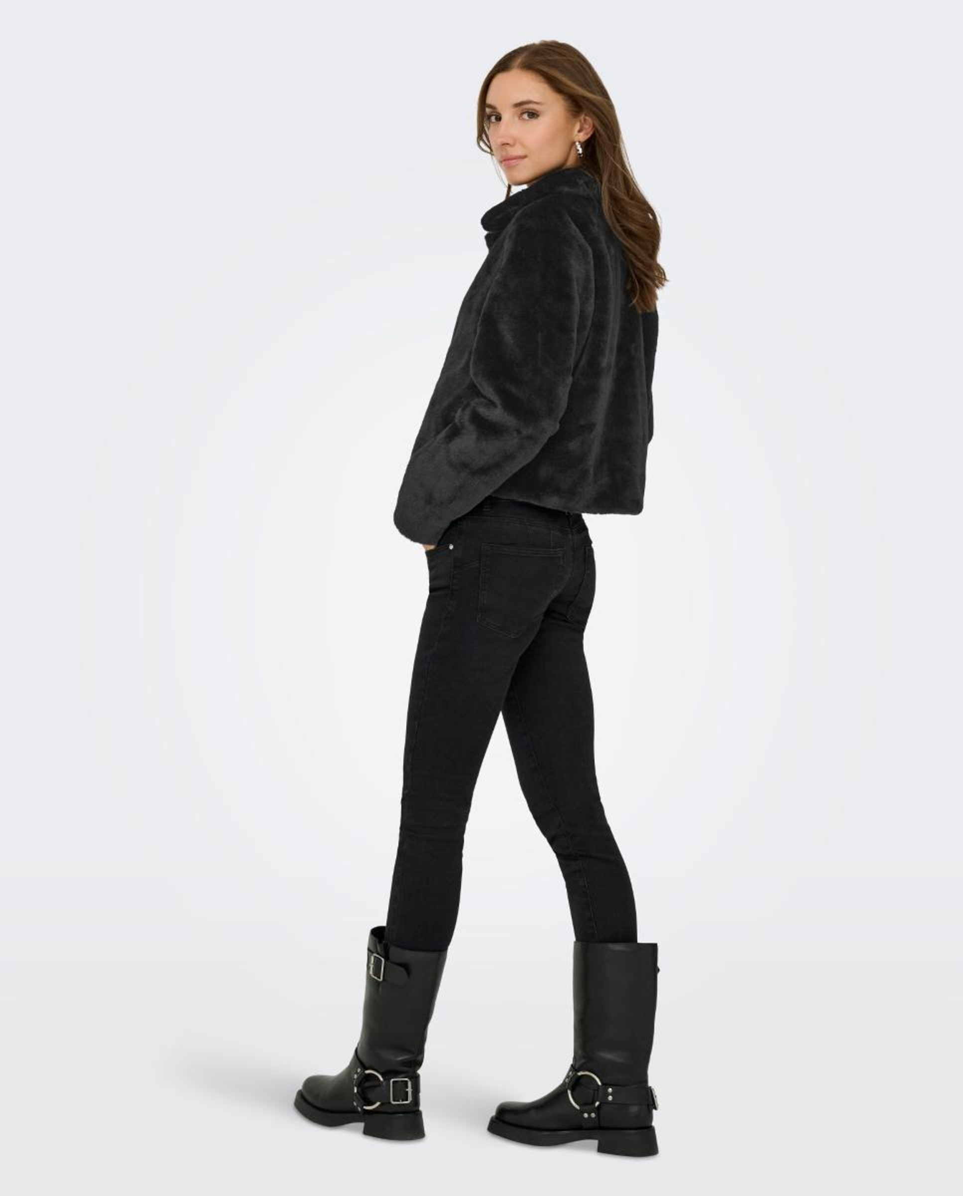 Chaqueta de mujer con cuello camisero - jdy - Negro Negro-5