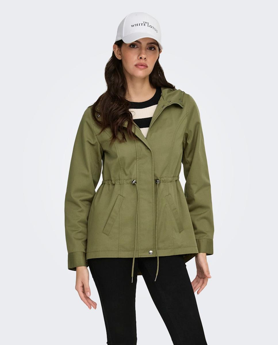 jdy - Parka de mujer ligera con capucha.