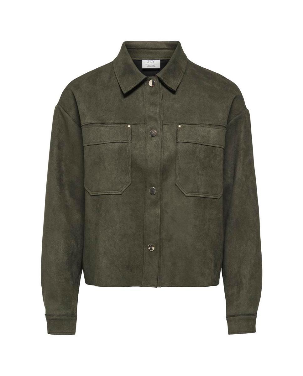 Imagen 6 de Chaqueta de mujer efecto ante con cuello camisero - jdy - Verde pardo Verde pardo