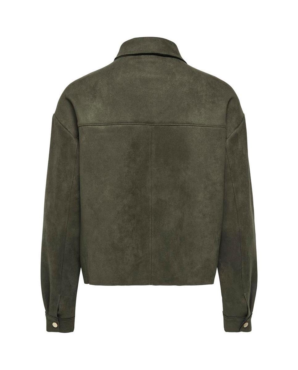 Imagen 7 de Chaqueta de mujer efecto ante con cuello camisero - jdy - Verde pardo Verde pardo