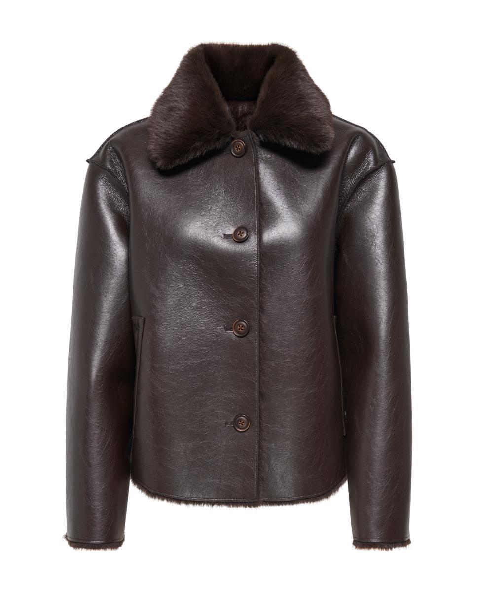 Chaqueta de mujer reversible con cuello solapa - jdy - Marrón oscuro Marrón oscuro-6