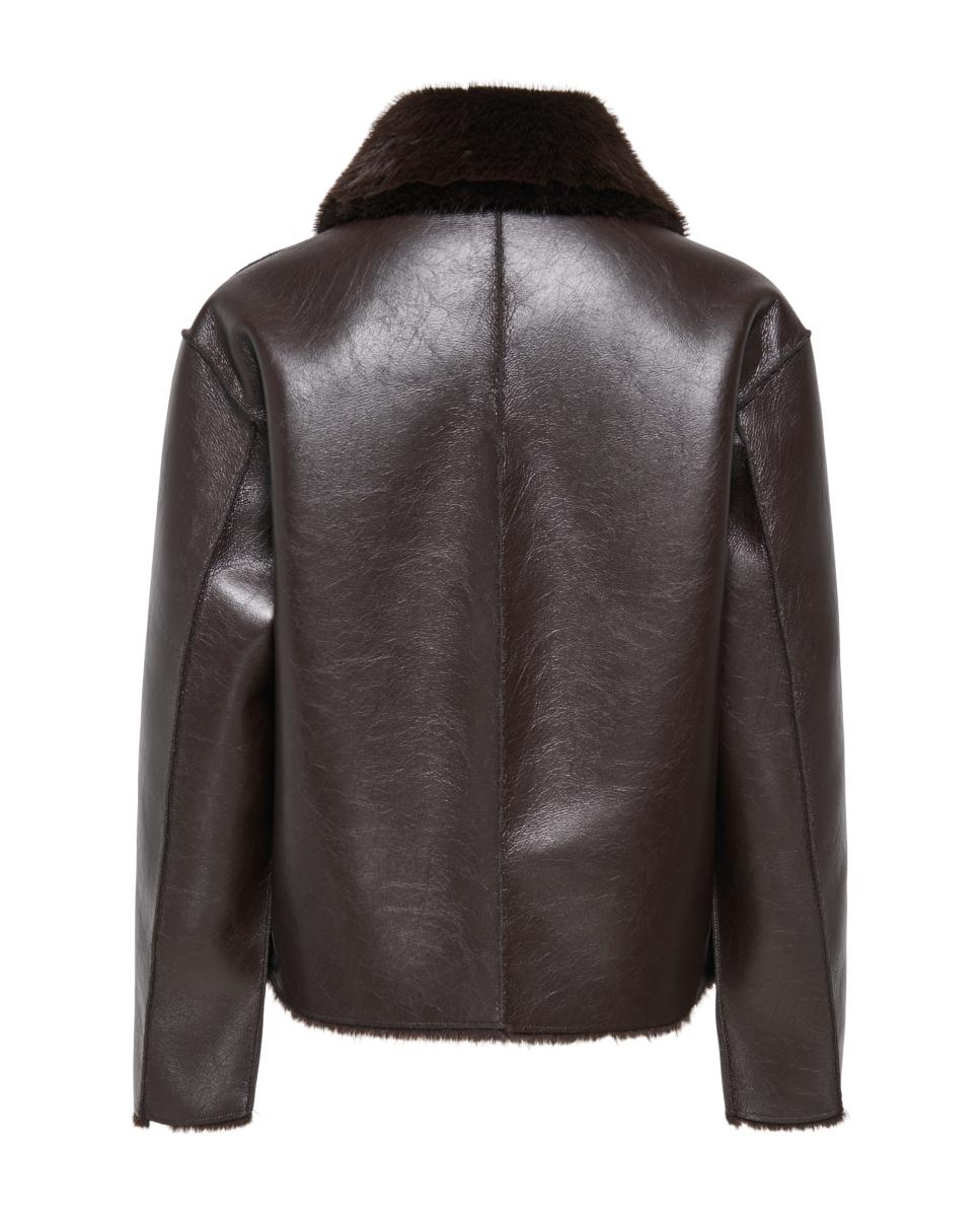 Chaqueta de mujer reversible con cuello solapa - jdy - Marrón oscuro Marrón oscuro-7