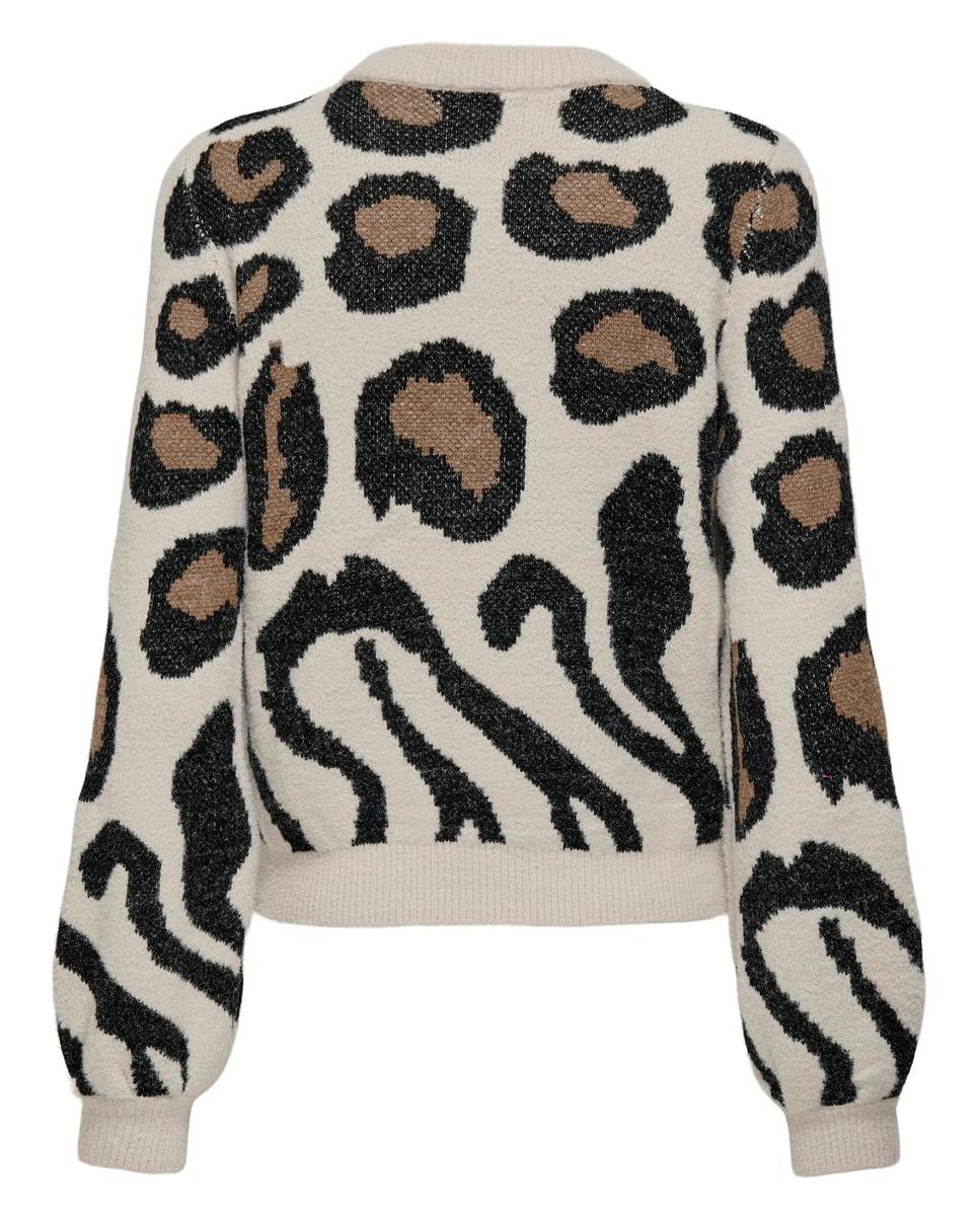 Imagen 6 de Jersey de mujer animal print con cuello redondo - jdy - Beige Beige