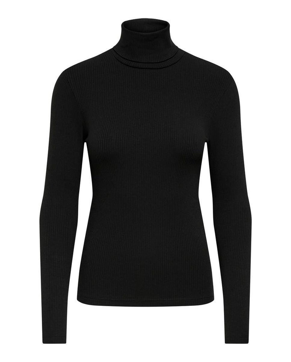Jersey de mujer de manga larga con cuello vuelto - jdy - Negro Negro-1