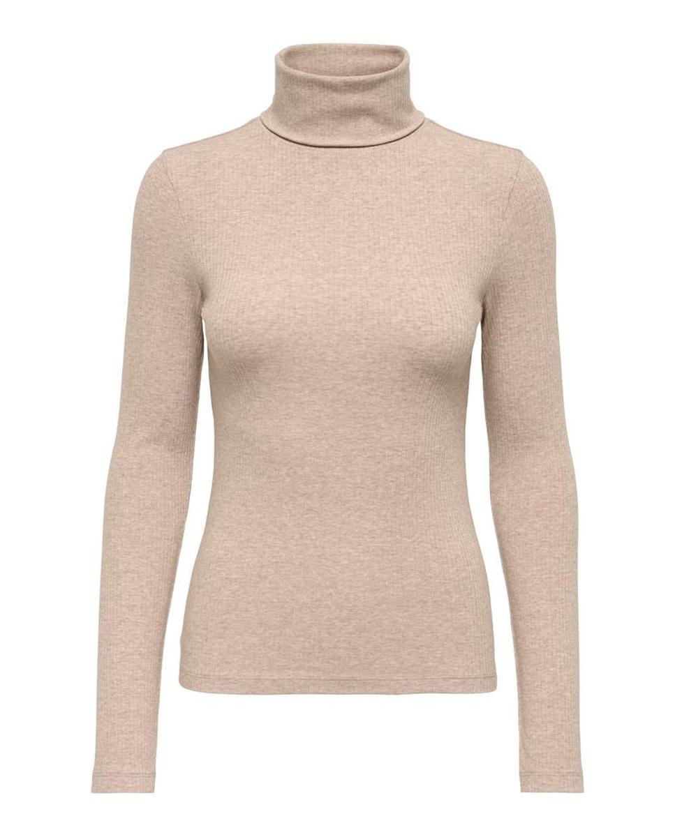 Jersey de mujer de manga larga con cuello vuelto - jdy - Beige Beige-5