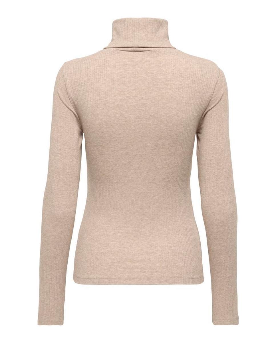 Jersey de mujer de manga larga con cuello vuelto - jdy - Beige Beige-6