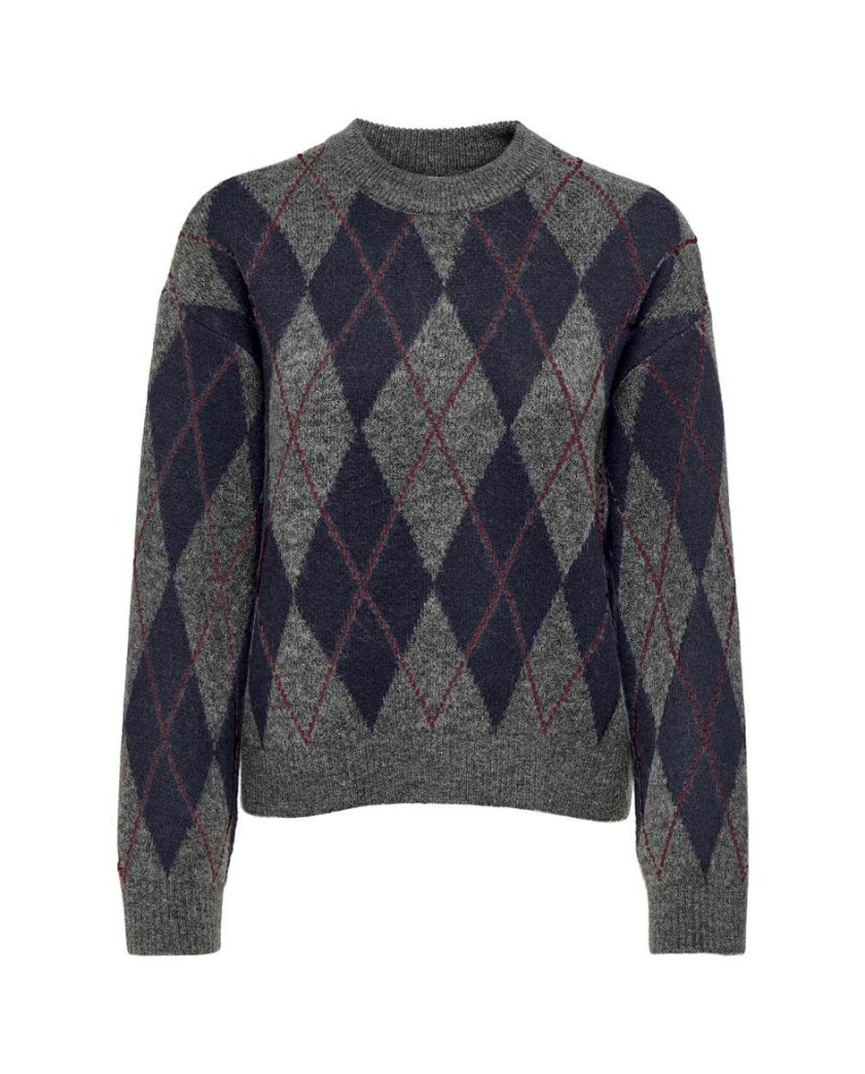 Imagen 0 de Jersey de mujer con cuello redondo y manga larga Gris