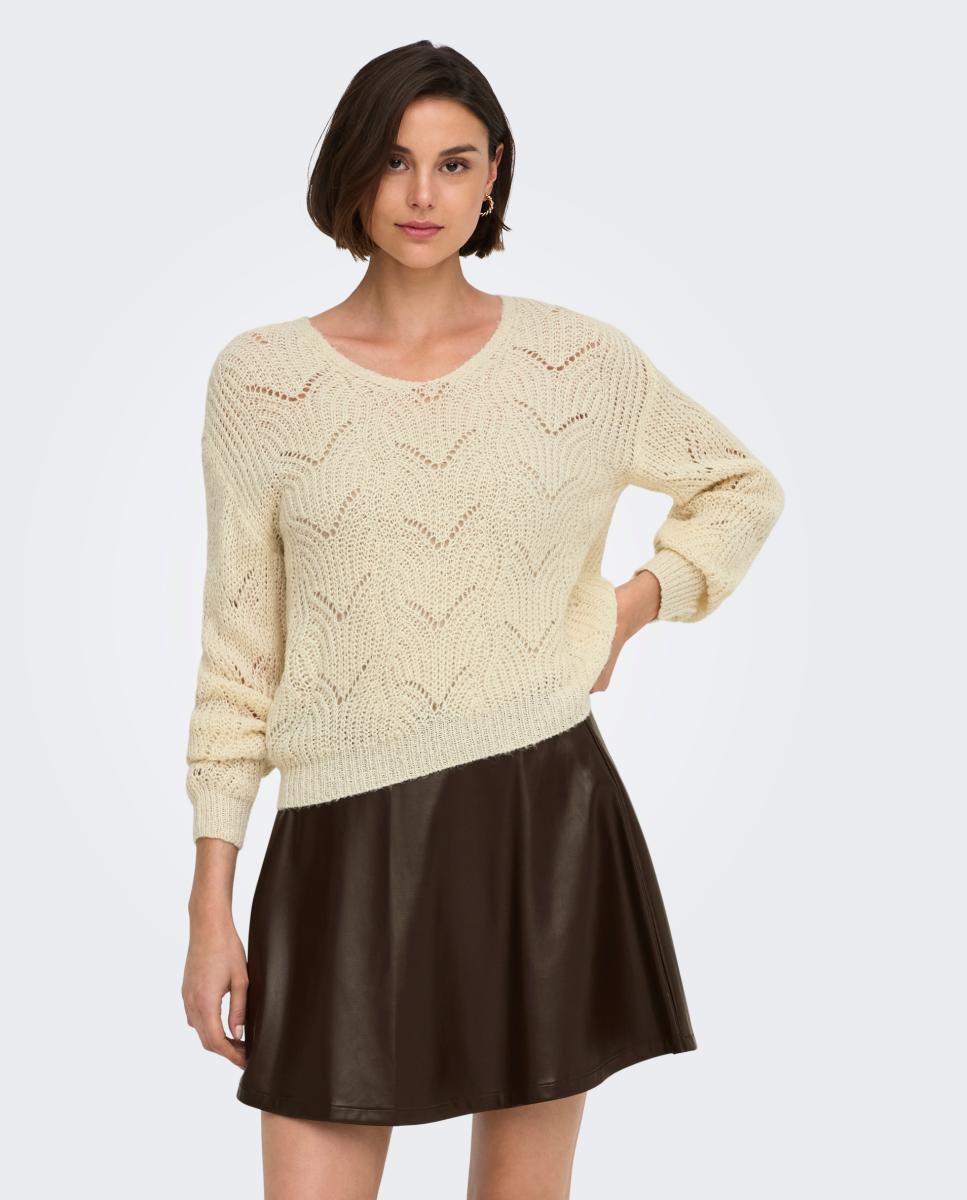 Imagen 0 de Jersey de mujer con escote pico y manga larga Lana