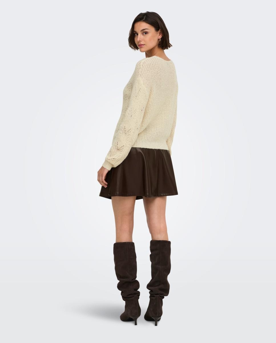 Jersey de mujer con escote pico y manga larga - jdy - Lana Lana-2