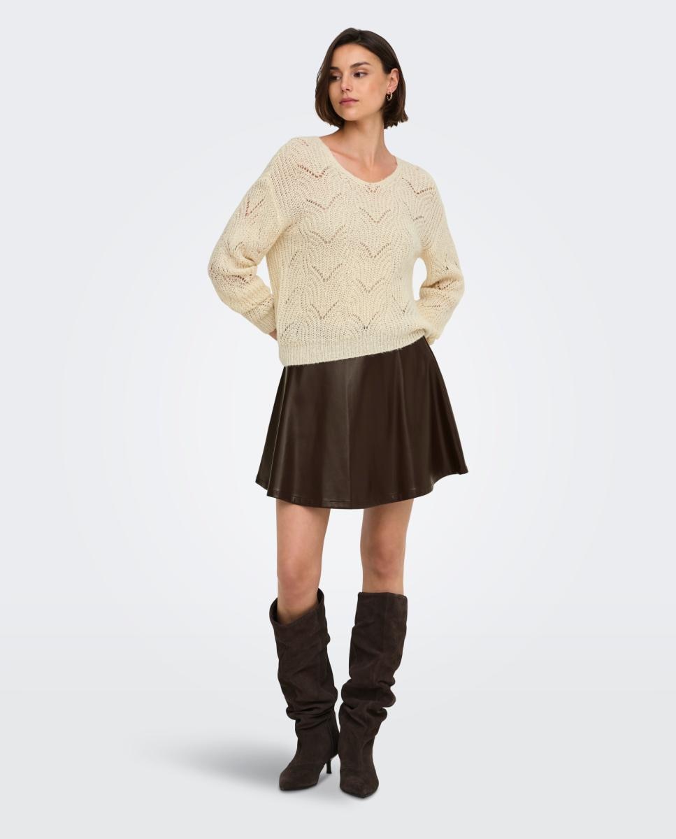 Jersey de mujer con escote pico y manga larga - jdy - Lana Lana-7