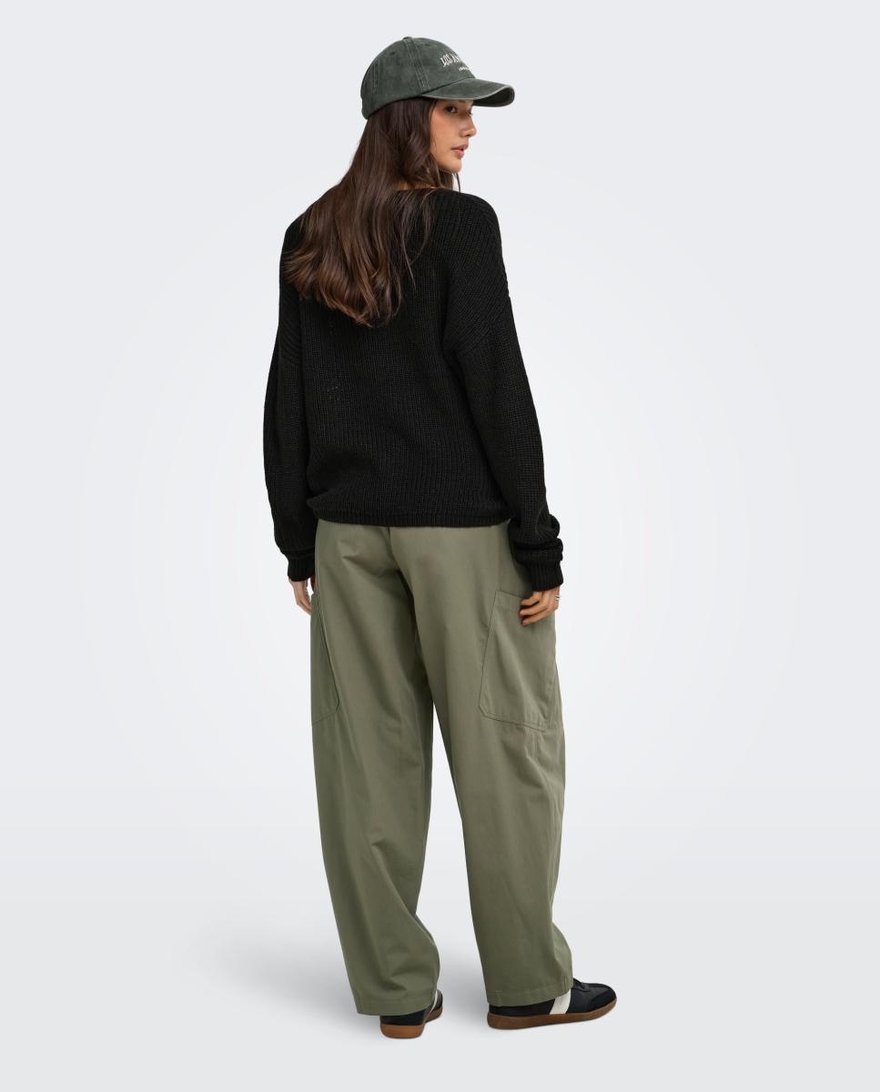 Jersey de mujer con escote pico y manga larga - jdy - Negro Negro-2