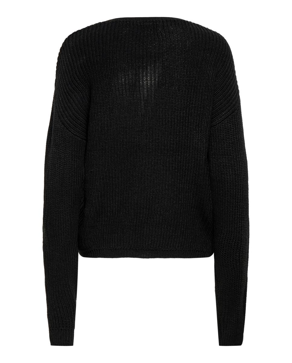 Jersey de mujer con escote pico y manga larga - jdy - Negro Negro-6