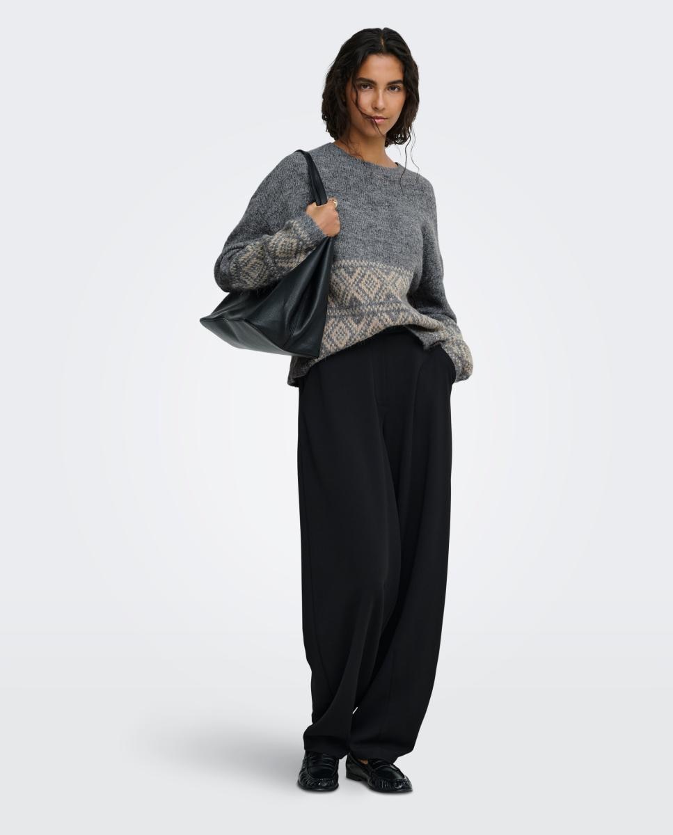 Jersey de mujer con cuello redondo y manga larga - jdy - Gris oscuro Gris oscuro-7