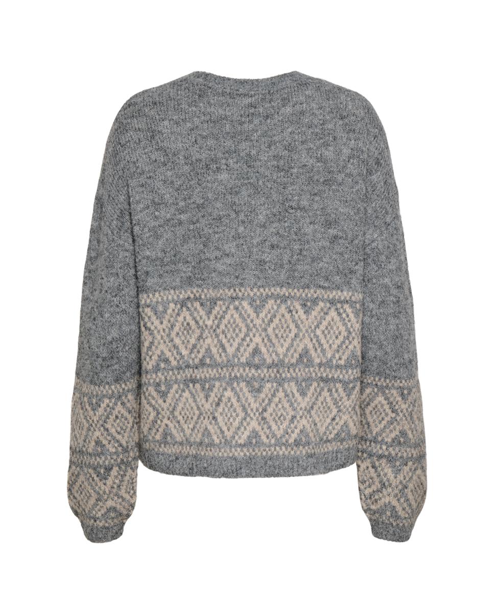 Jersey de mujer con cuello redondo y manga larga - jdy - Gris oscuro Gris oscuro-6