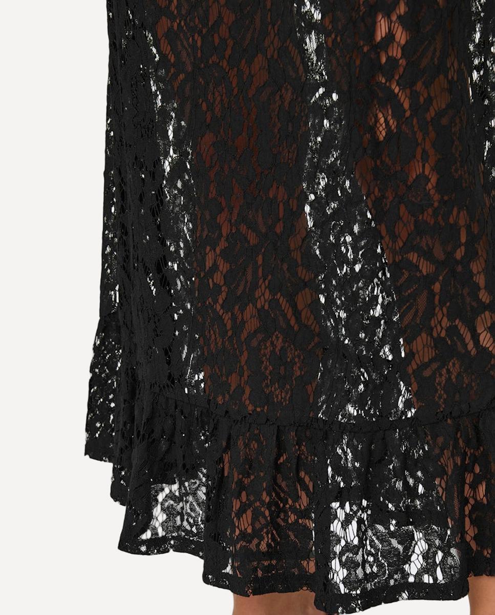 Saia Comprida de Renda Preto-5