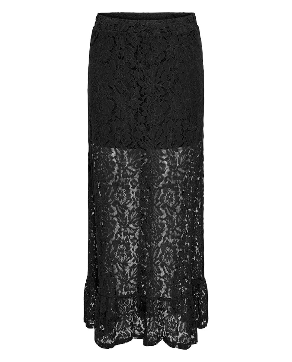Saia Comprida de Renda Preto-6