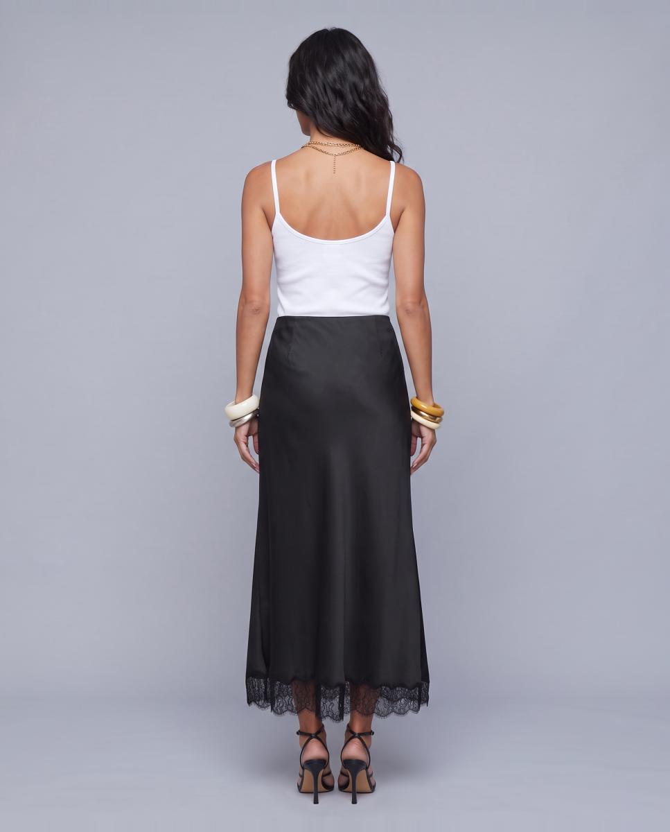 Falda midi con acabado satinado - jdy - Negro Negro-2